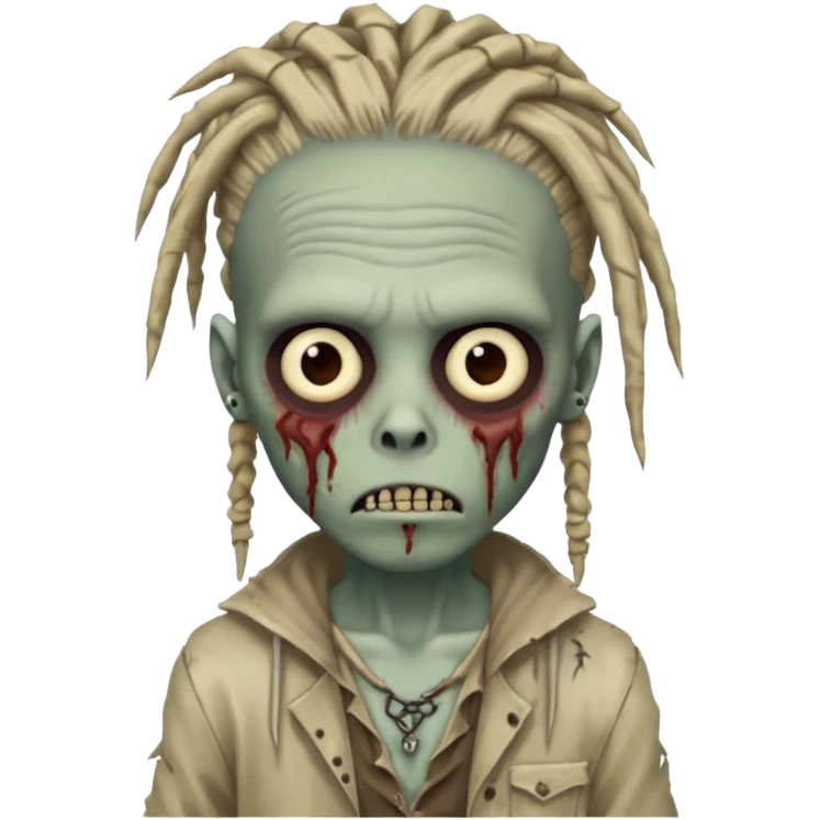 zombie boy with dreads emoji
