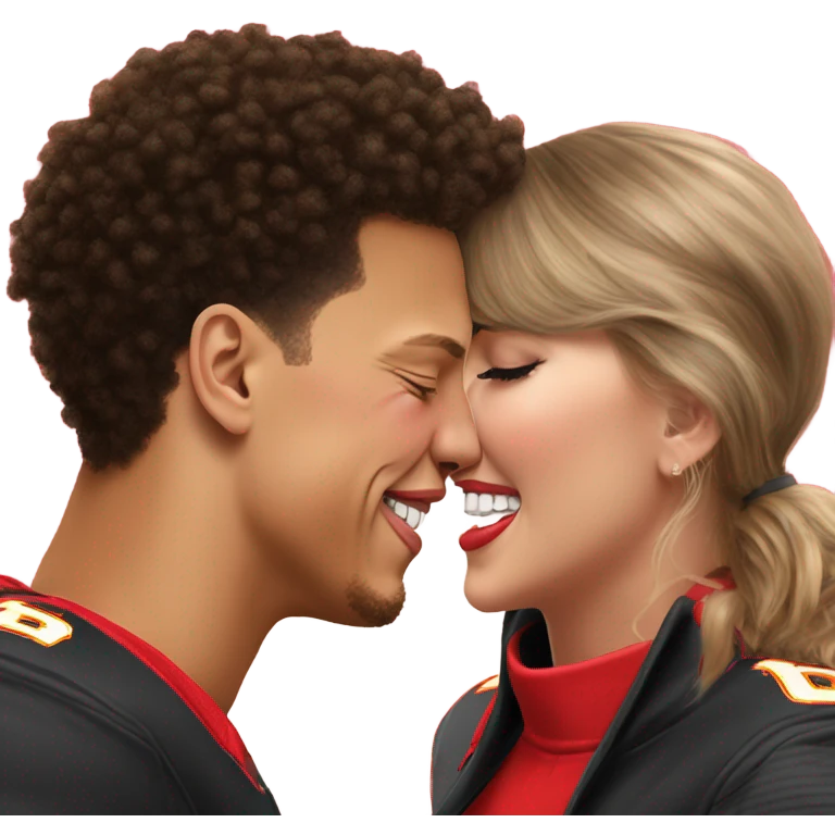 patrick mahomes kissing taylor swift emoji