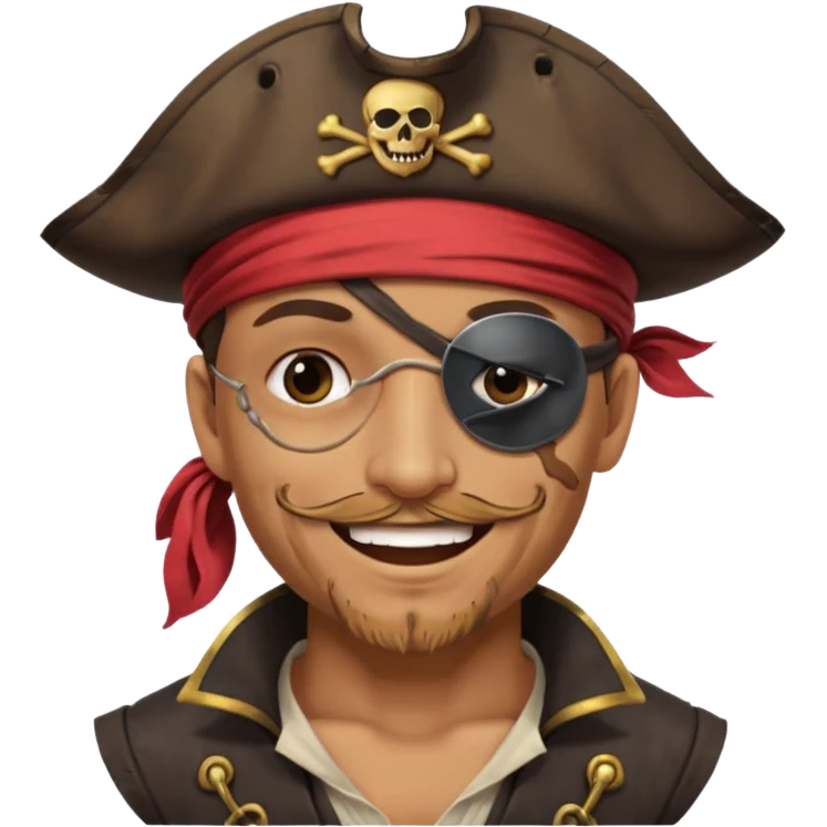 pirate with eyepatch and not showing eyes emoji