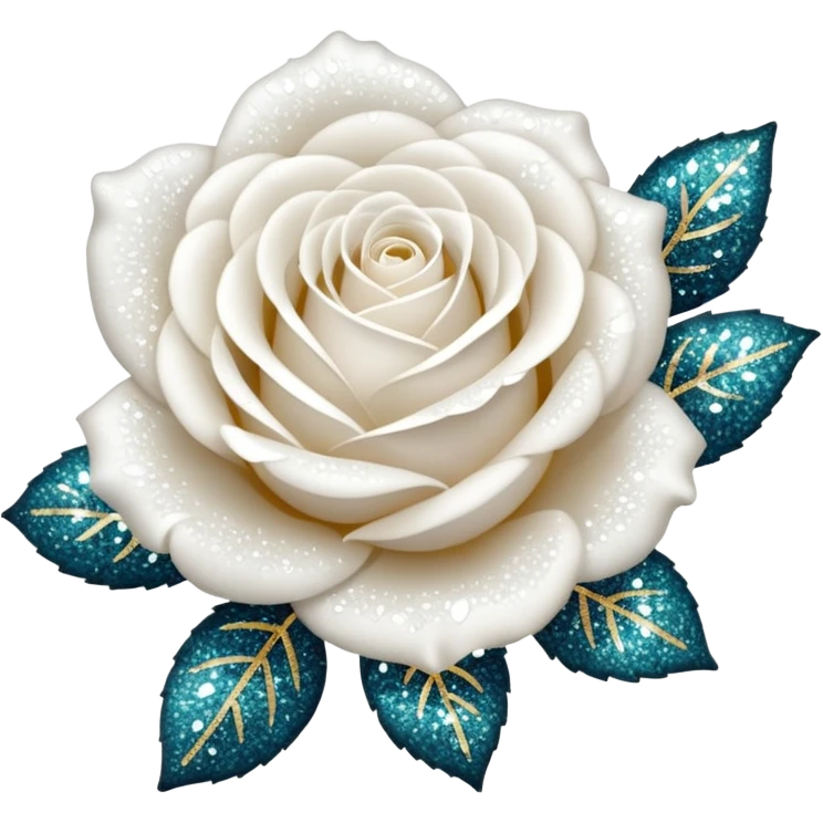 Glitter White Roses emoji