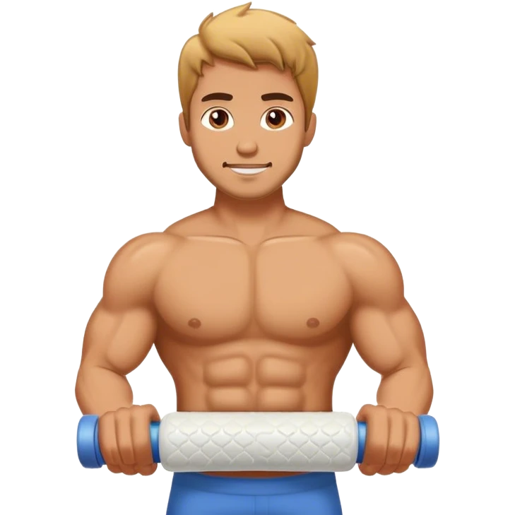 buff guy foam-roller emoji