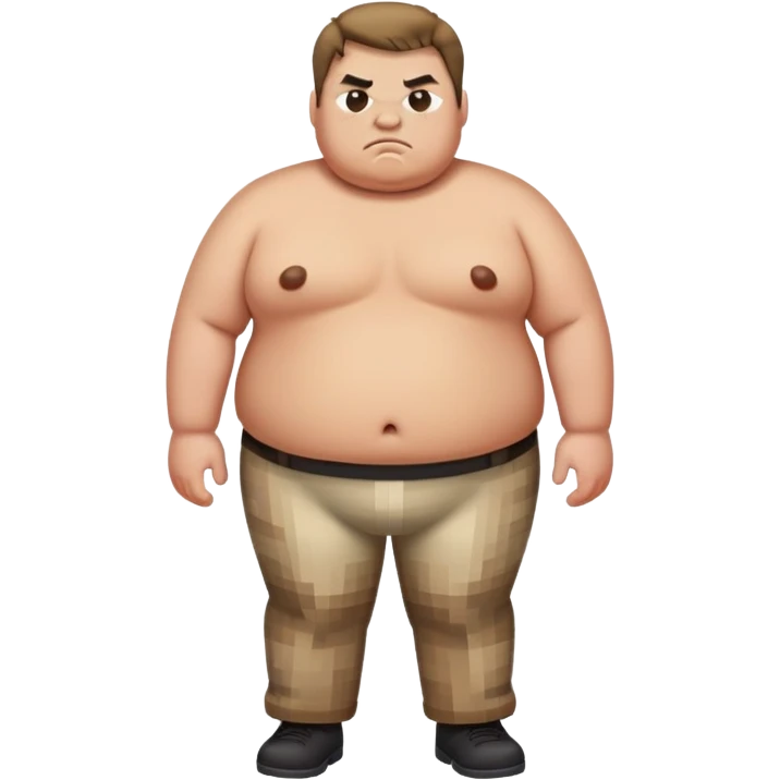 Fat oerson in small pants pixel  emoji