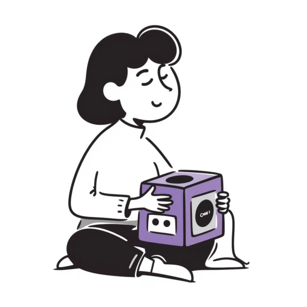 a person play with the gamecube emoji