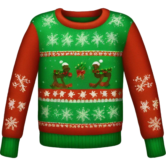 red and green christmas sweater emoji