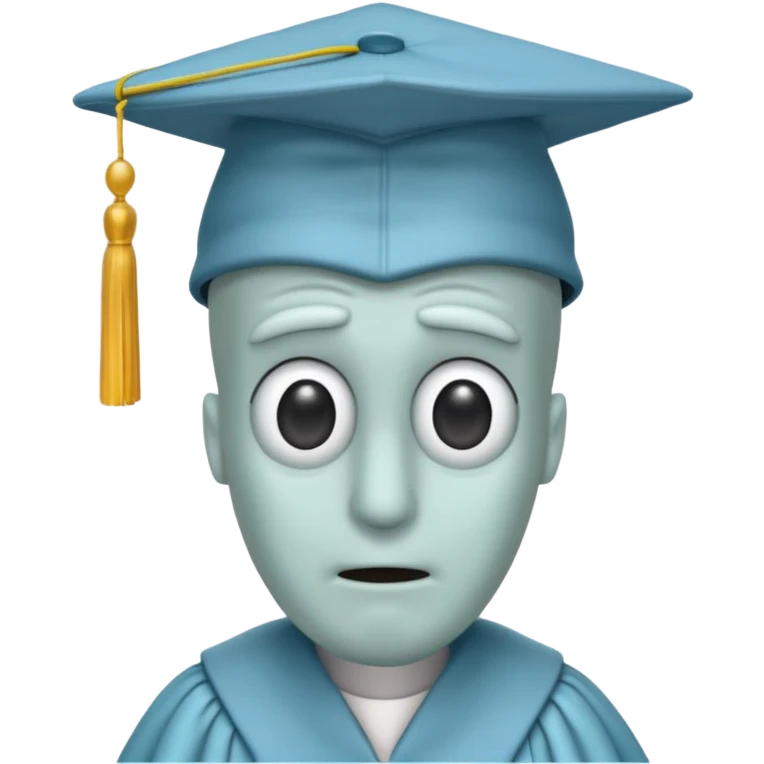 Squidward with graduating cap emoji