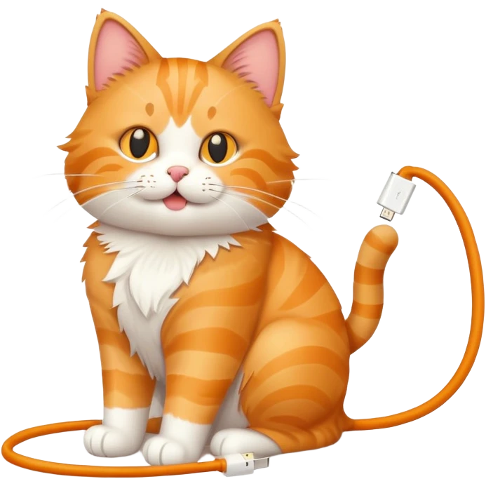 Cat phone charger emoji