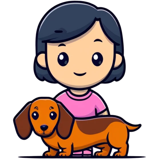 girl with dachshund emoji