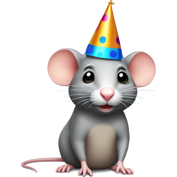 rat with a party hat emoji