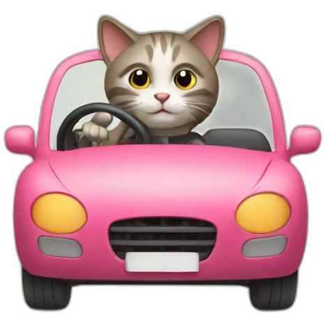 Cat driving emoji