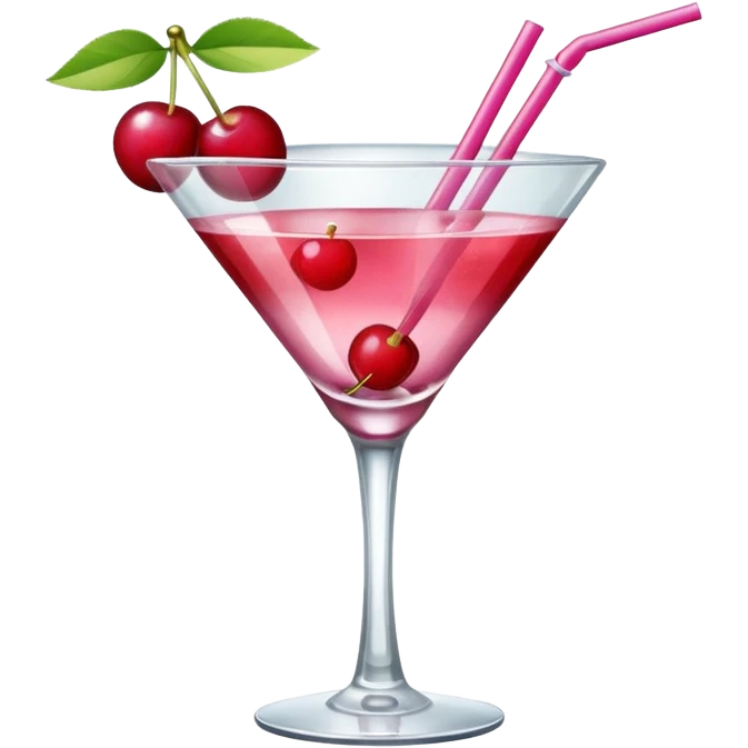 galentines red and pink cocktail with cherry emoji