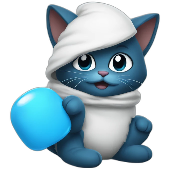 Among us with smurf cat emoji