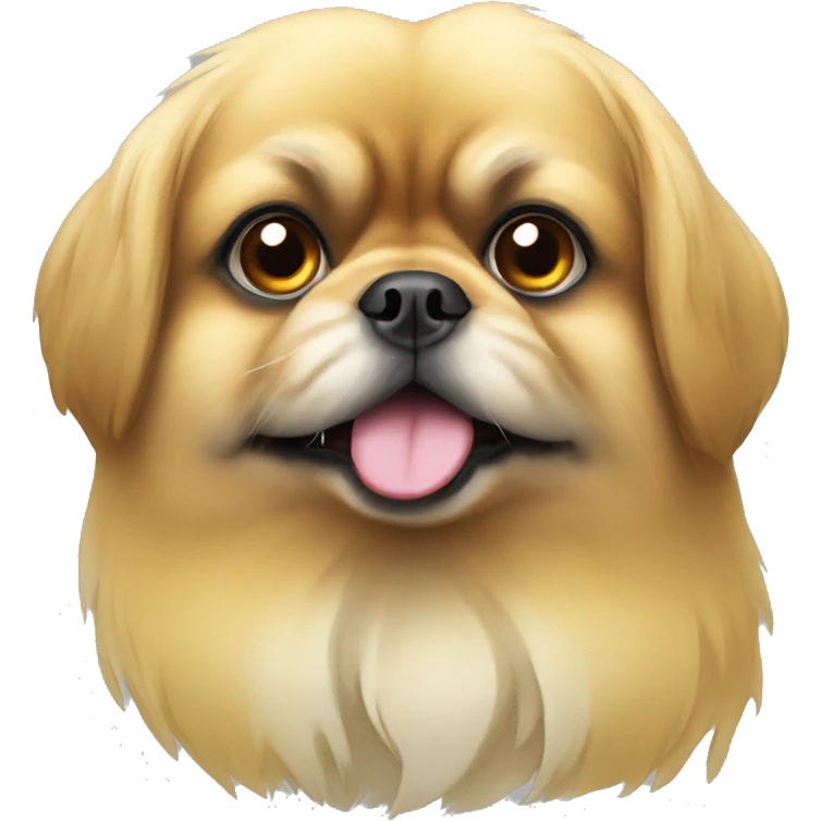 yellow pekingese with a white spot on the forehead emoji
