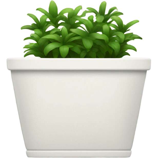 Long white rectangular flower pot with green plants only emoji
