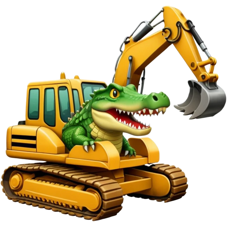 Crocodile in excavator emoji