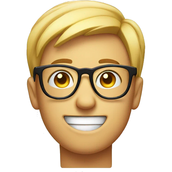 Smile with nerd glasses and finger point emoji