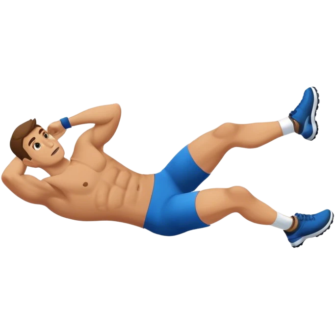 man bicycle-crunches exercise emoji