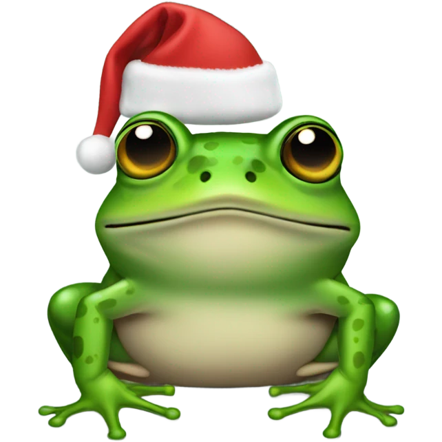 Frog with chritsmas cap  emoji