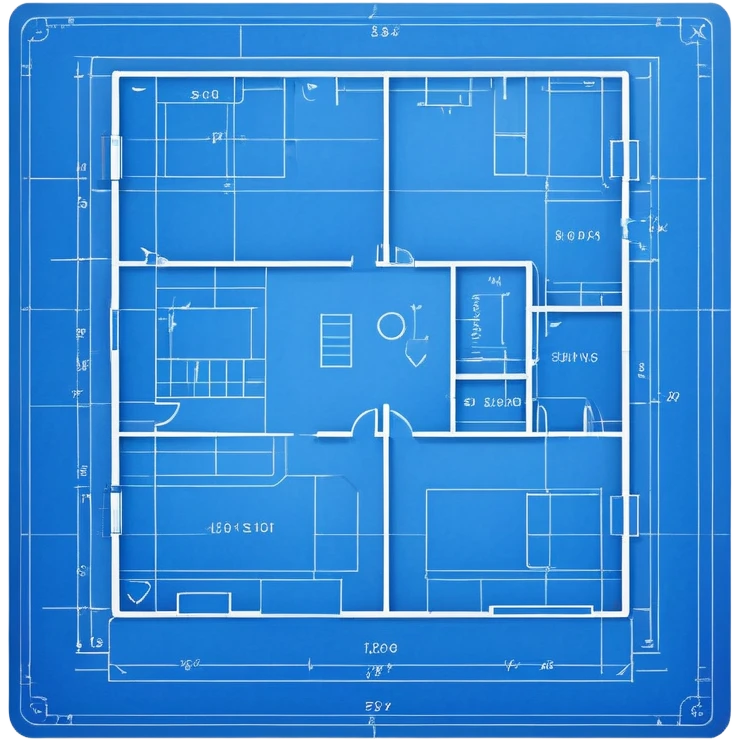 blue blueprint plan with white lines emoji