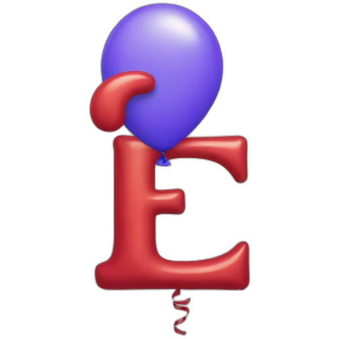 letter F as a balloon emoji