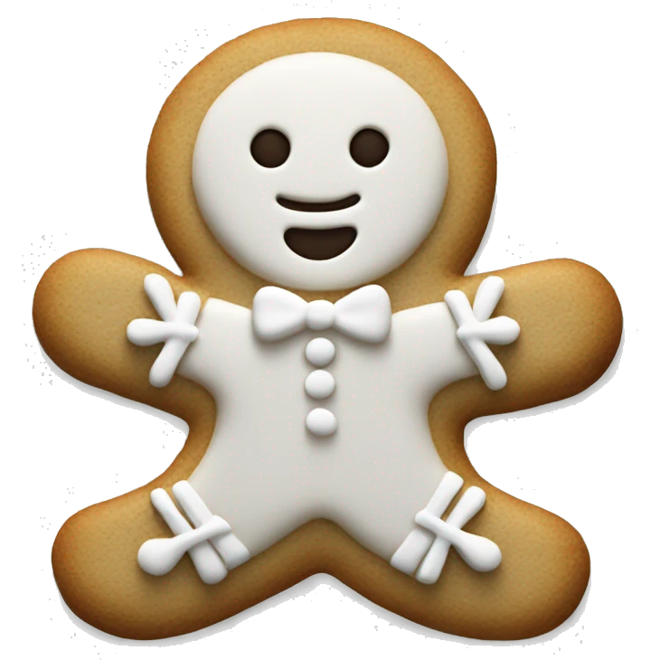White gingerbread man cookie emoji
