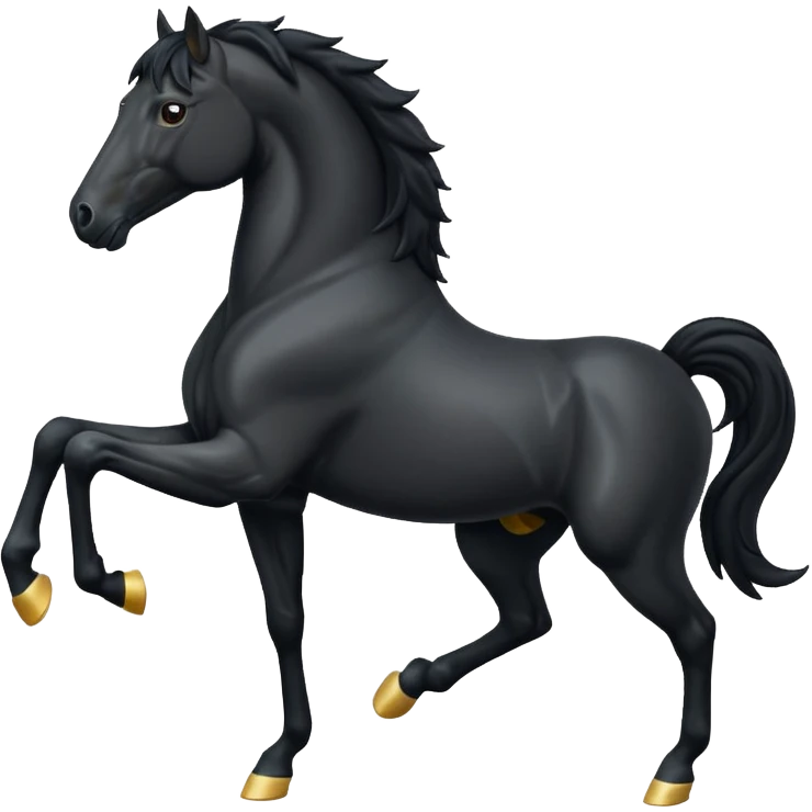 Black full horse two legs up emojis  emoji