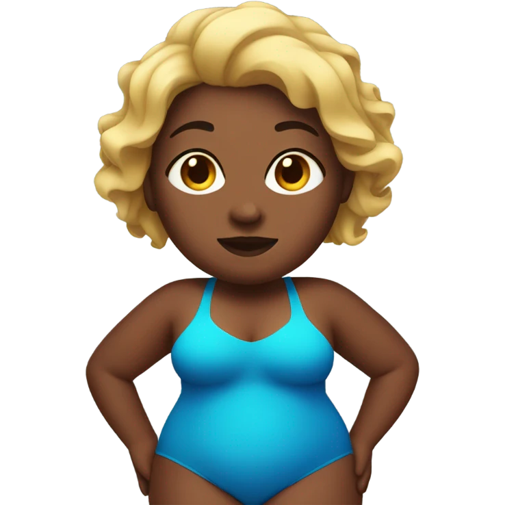 Fat black woman in swimsuit ￼ emoji