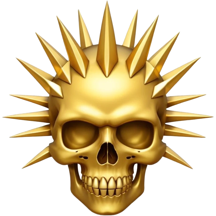 gold skull with spikes in circle arround emoji