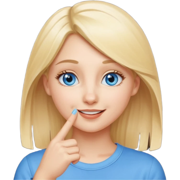 put a finger on the tip of the nose!! but In a cute way, bye a blond girl with blue yes  emoji