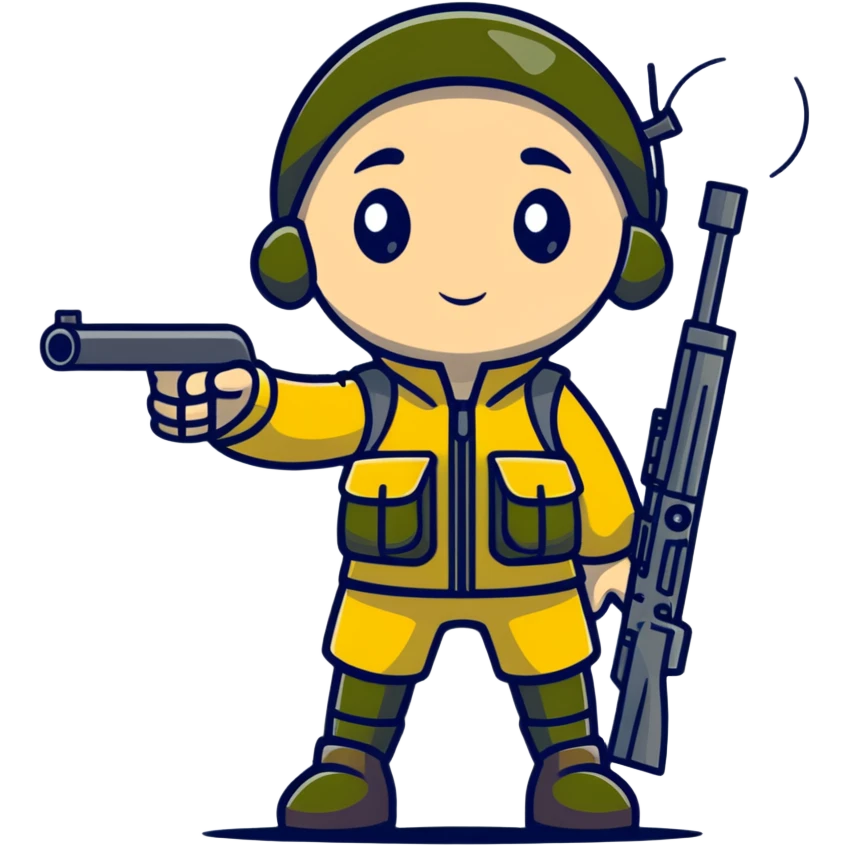 sniper cartoon standing saluting emoji