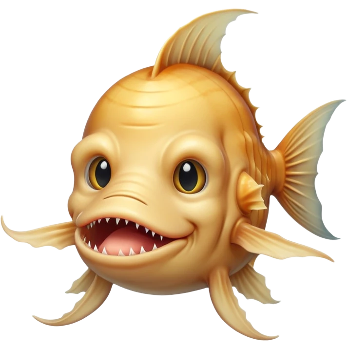 Anglerfish with blonde long wig emoji