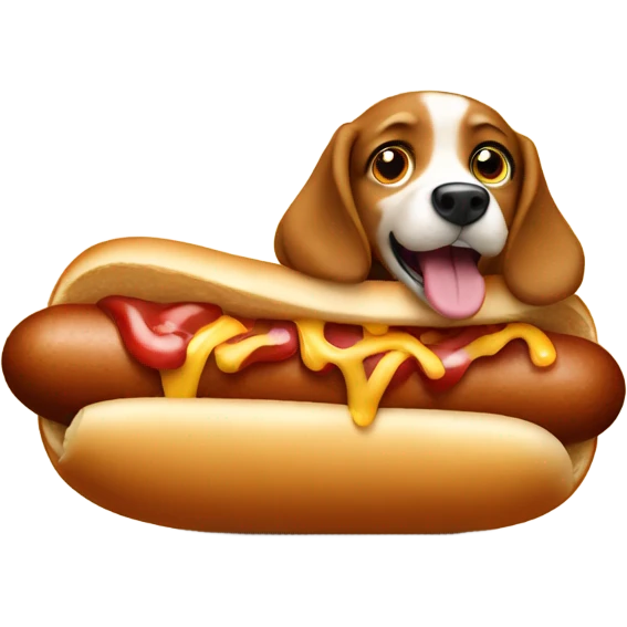 dog in a hot dog emoji