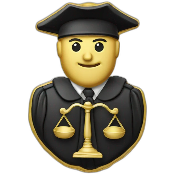Judge dress badge with number P188 emoji