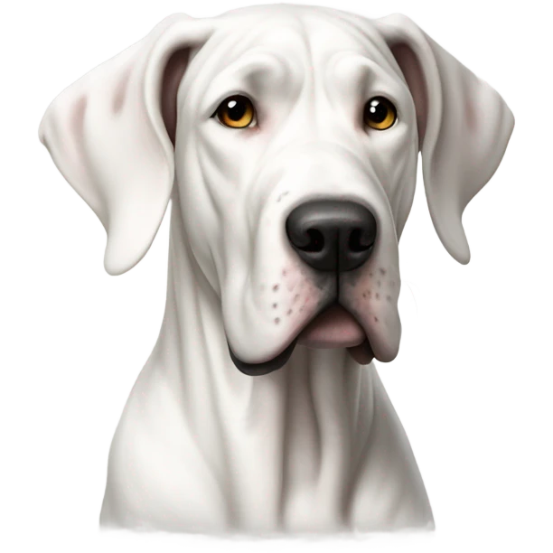 White Great Dane with a white chest  emoji
