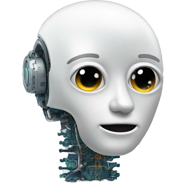AI  robot brain profile like machine learning cute vibe emoji