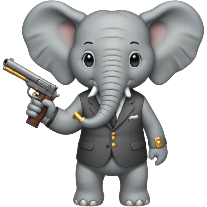 Elephant with a gun emoji