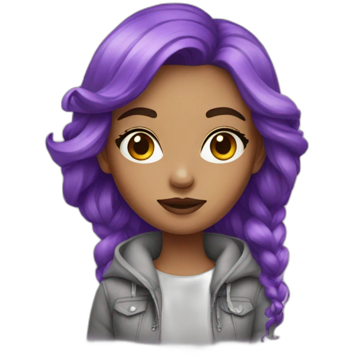 designer girl with violet hair emoji