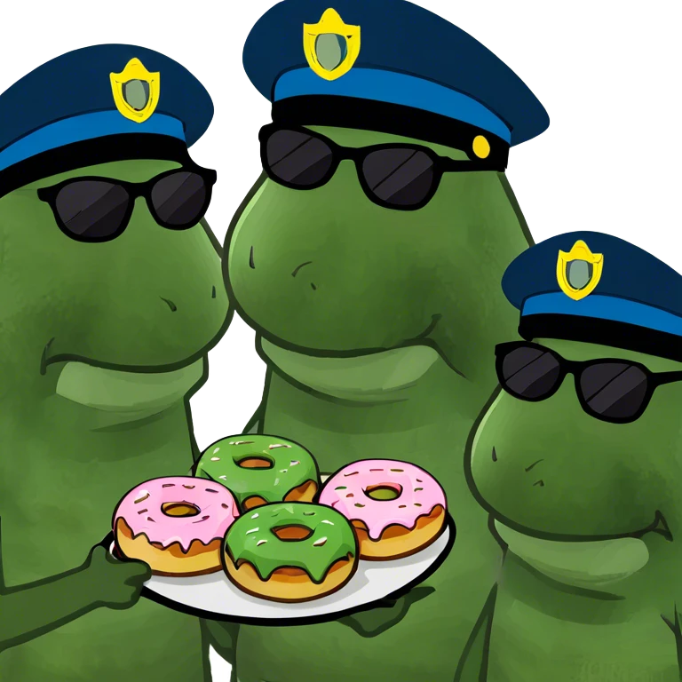 Police eating donuts emoji