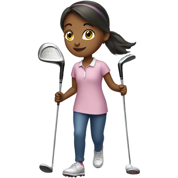  Young girl carrying golf clubs  emoji