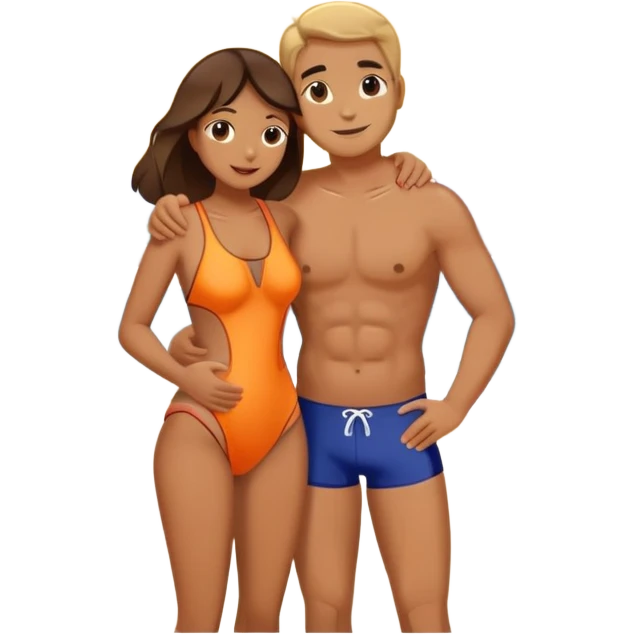 couple hugging at the beach emoji