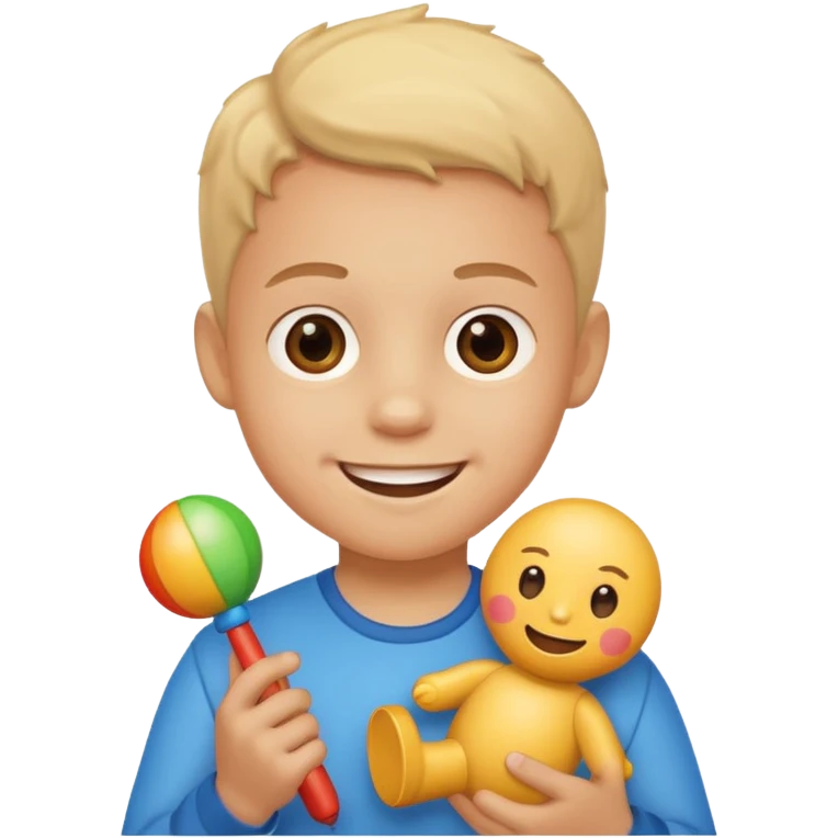 kid with toy emoji