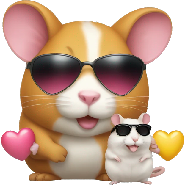 Sunglasses and hamsters sending hearts emoji