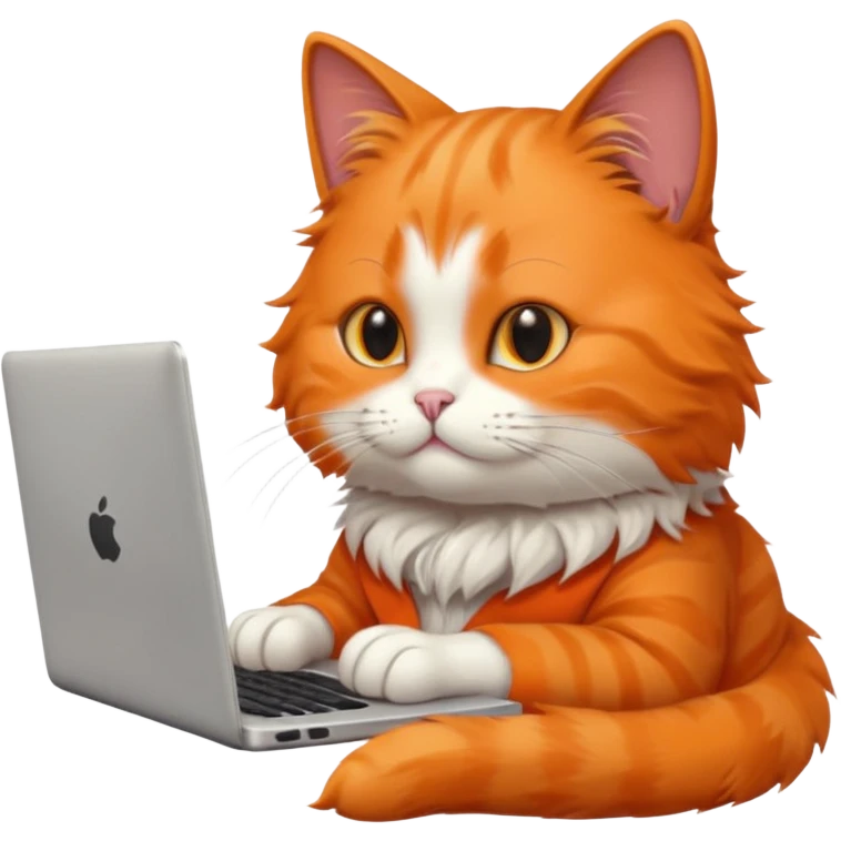 busy cat typing on laptop emoji