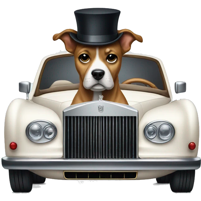 Dog in rolls Royce  emoji
