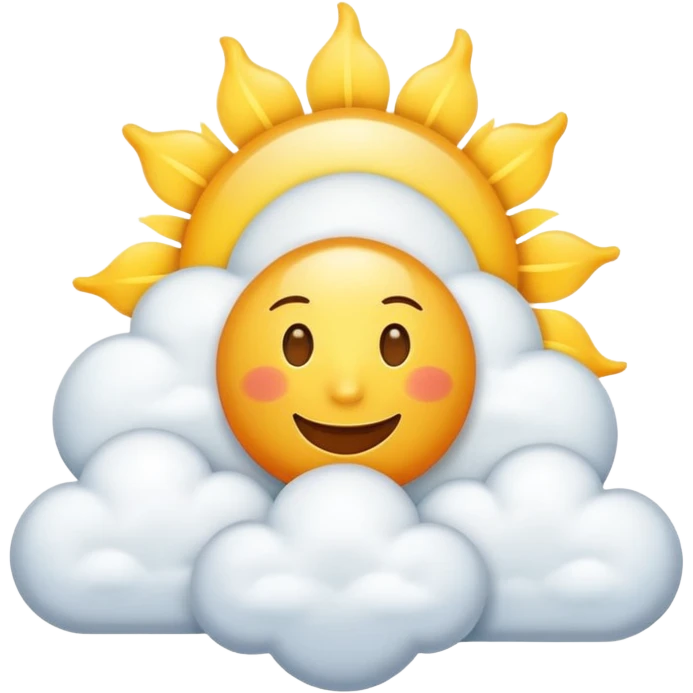 Sunny Cloud, clouds with happy sun emoji