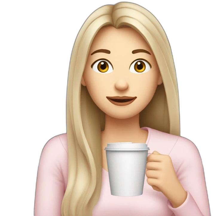 woman-with-pale-skin-and-brown-long-thin-straight-hair-wearing-a-white-woolly-shirt-drinking-coffee-from-a-light-pink-takeaway-cup-eyes-closed-b emoji