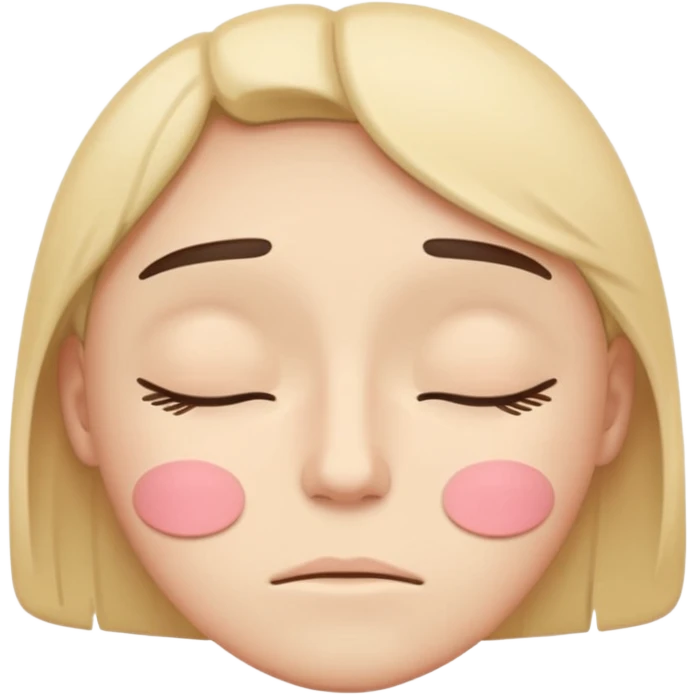 minimal flat emoji of a fatigued face,
half-closed eyes,
slightly uneven eyelids,
low-energy expression,
cool pastel muted tones,
modern mental health app style,
transparent background,
vector illustration emoji