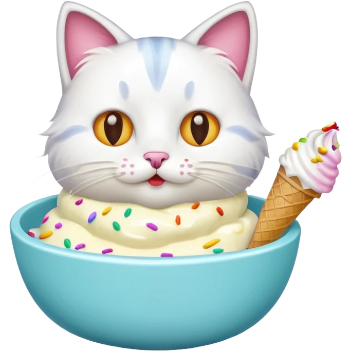cat icecream in a bowl emoji