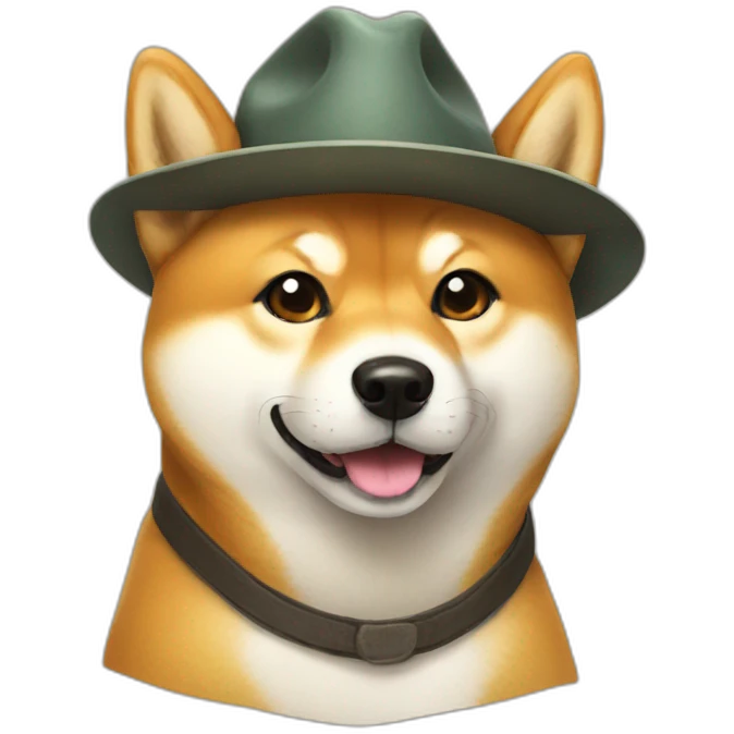 Shiba with hat emoji