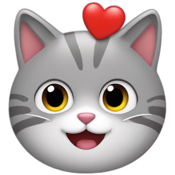 Chat avec un cœur emoji