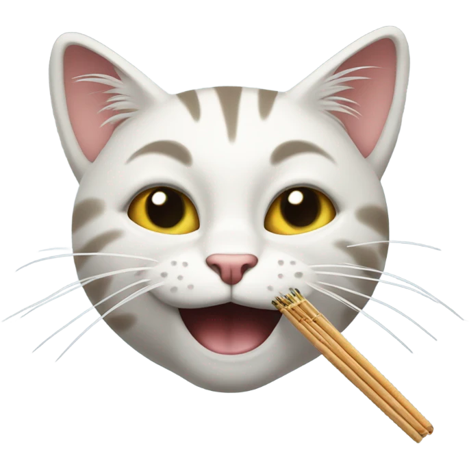 Cat with toothpick emoji